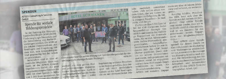 Spende an Managerbund Reutlingen f&uuml;r Bildungsprojekte